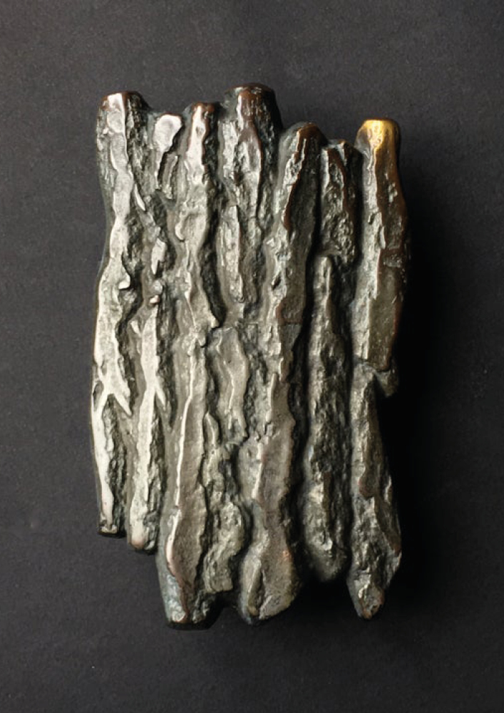 Large Bronze Handle with Tree Bark or Rock Design